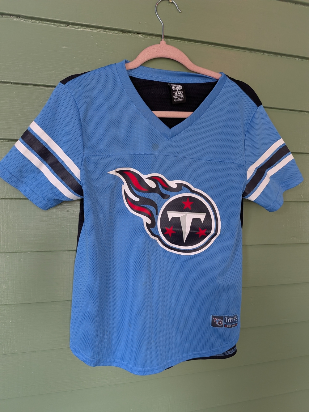 NFL Tennessee Titans Youth Light Blue Short Sleeve Jersey Top Size Medium
